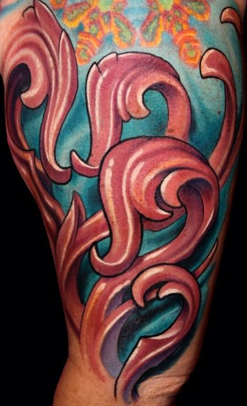 tattoos/ - Filigree Leg Tattoo  - 65485